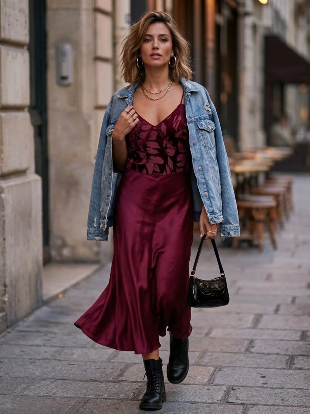 ECI New York Silk Velvet Burnout Slip Dress Midi Burgundy Beaded Straps Size 8